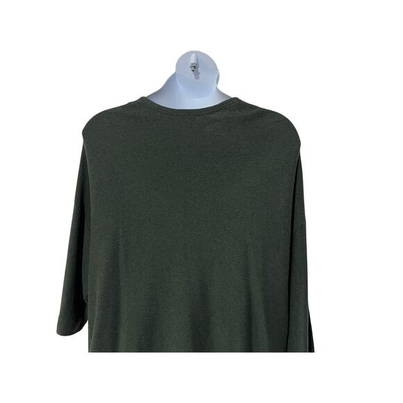 PURE J. JILL WOMENS XLARGE V-NECK DOMAN TUNIC SILK WOOL BLEND SWEATER GREEN - Picture 6 of 11